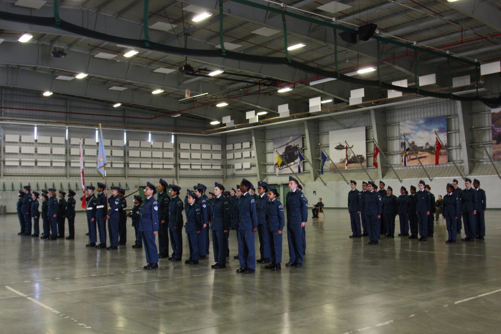 12 Edmonton cadets formed up in ranks for the Annual Ceremonial Review
